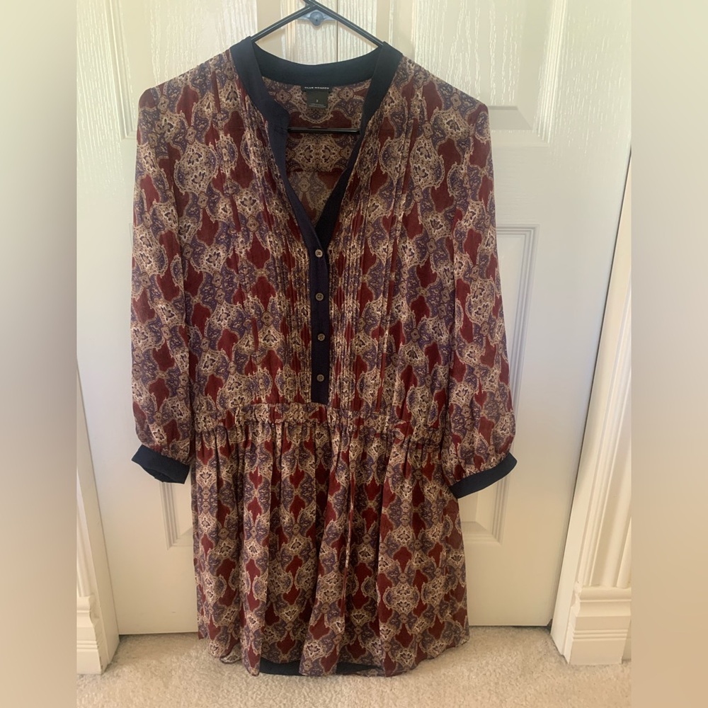 Club Monaco Burgundy and Navy Dress